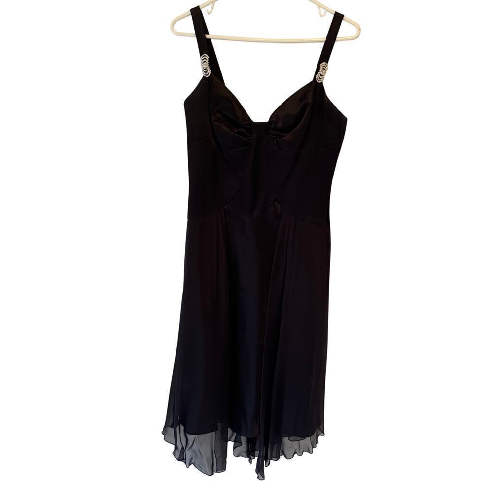 Allen Schwartz Womens Sweetheart Mini Dress Size 6 Black Rhinestone‎ Formal Prom